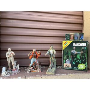 VINTAGE - RARE - 1994 MONOGRAM PLASTIC 1:8 SCALE- FRANKENSTEIN, MUMMY, WOLFMAN
